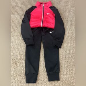 Authentic Nike Pink and Black Toddler Girl Jogging Suit (3T)